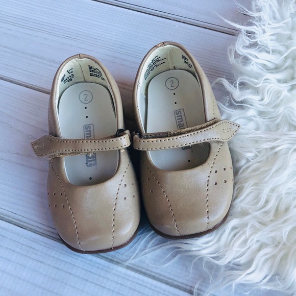 SmartFit Tan Mary Jane Baby Shoes - 2 - Picture 1 of 8